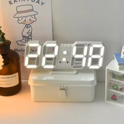 3D LED Digital Alarm Clock Three dimensional Wall Clock Hanging Watch Table