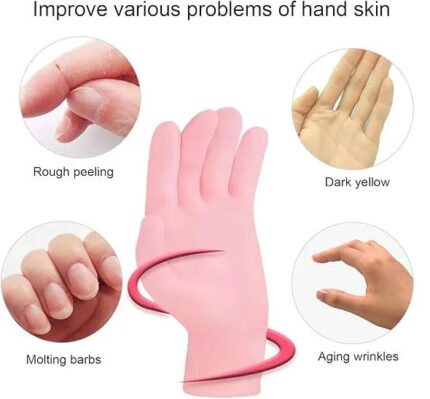 (1 Pair) Gel Gloves Moisturizing Whitening Exfoliating Smooth Beauty Hand Care Silicone Hand Glove Waterproof Cleaning